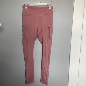 Fabletics 26” waist motion365 pink high waisted long leggings Athleisure workout